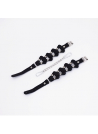 Черные кожаные оковы из звеньев - Crazy Handmade - купить с доставкой в Димитровграде