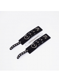 Черные кожаные наручники Sex - Crazy Handmade - купить с доставкой в Димитровграде