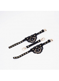 Черные оковы с золотистой фурнитурой - Crazy Handmade - купить с доставкой в Димитровграде
