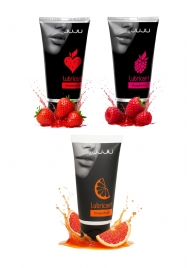 Набор из 3 съедобных лубрикантов JUJU (клубника, малина, грейпфрут) - JuJu - купить с доставкой в Димитровграде