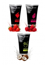 Набор из 3 съедобных лубрикантов JUJU (клубника, малина, кокос) - JuJu - купить с доставкой в Димитровграде