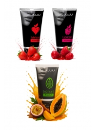 Набор из 3 съедобных лубрикантов JUJU (клубника, малина, тропические фрукты) - JuJu - купить с доставкой в Димитровграде
