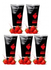 Набор из 5 съедобных лубрикантов JUJU со вкусом клубники - JuJu - купить с доставкой в Димитровграде