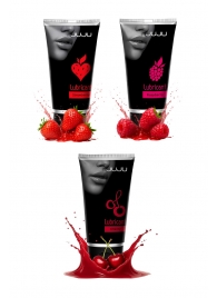 Набор из 3 съедобных лубрикантов JUJU (клубника, малина, вишня) - JuJu - купить с доставкой в Димитровграде