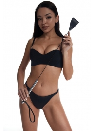 Стек с широким черным кожаным наконечником и металлической ручкой - 67 см. - Crazy Handmade - купить с доставкой в Димитровграде