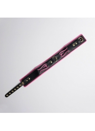 Черно-розовый ошейник с золотистой фурнитурой - Crazy Handmade - купить с доставкой в Димитровграде