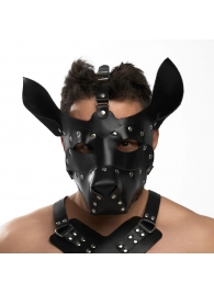 Черная кожаная маска «Собака» - Crazy Handmade - купить с доставкой в Димитровграде