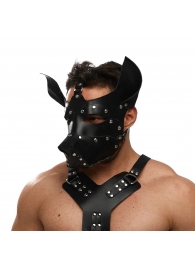 Черная кожаная маска «Собака» - Crazy Handmade - купить с доставкой в Димитровграде