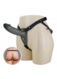 Черный полый мужской страпон London - 16,8 см. - Baile - купить с доставкой в Димитровграде