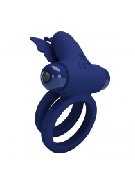 Синее эрекционное кольцо с вибростимуляцией клитора - Baile - в Димитровграде купить с доставкой