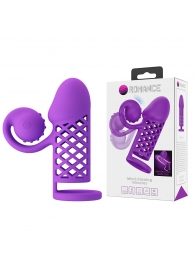 Фиолетовая вибронасадка с клиторальным отростком Harden - Baile - в Димитровграде купить с доставкой