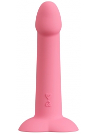 Розовый вибростимулятор на присоске Heart Guy - 19 см. - Orion