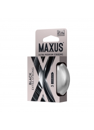 Черные утолщенные презервативы MAXUS Extra Strong с железным кейсом - 3 шт. - Maxus - купить с доставкой в Димитровграде