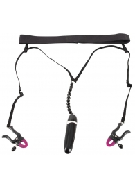 Женские вибростринги с зажимами для половых губ Spreader String with Vibrator - Orion - купить с доставкой в Димитровграде