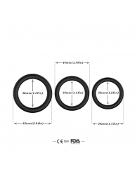 Набор из 3 черных эрекционных колец Stay Hard - Boys of Toys - в Димитровграде купить с доставкой