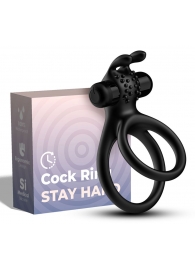 Черное эрекционное виброкольцо с подхватом мошонки Stay Hard - Boys of Toys - в Димитровграде купить с доставкой