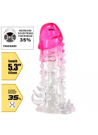 Прозрачно-розовая насадка на пенис Wilford - 13,5 см. - Baile - в Димитровграде купить с доставкой