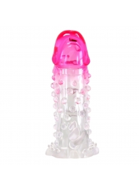 Прозрачно-розовая насадка на пенис Wilford - 13,5 см. - Baile - в Димитровграде купить с доставкой