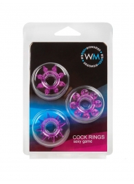 Набор из 3 лиловых эрекционных колец различной формы - Erowoman-Eroman - в Димитровграде купить с доставкой