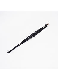 Черный ажурный чокер с золотистой фурнитурой - Crazy Handmade - купить с доставкой в Димитровграде