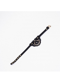 Черный чокер с клепками и золотистой фурнитурой - Crazy Handmade - купить с доставкой в Димитровграде