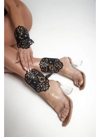 Черный фигурные оковы с золотистой фурнитурой - Crazy Handmade - купить с доставкой в Димитровграде