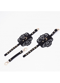 Черный фигурные оковы с золотистой фурнитурой - Crazy Handmade - купить с доставкой в Димитровграде