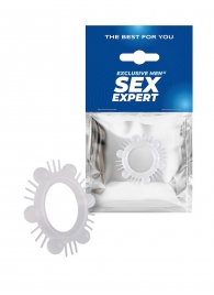 Эластичное эрекционное кольцо с шипиками и шариками - Sex Expert - в Димитровграде купить с доставкой