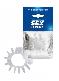 Эластичное эрекционное кольцо с шариками и лучами - Sex Expert - в Димитровграде купить с доставкой