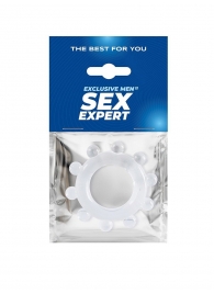Прозрачное эрекционное кольцо со стимулирующими шариками - Sex Expert - в Димитровграде купить с доставкой