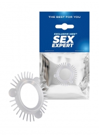 Эластичное эрекционное кольцо с 3 шариками и шипами - Sex Expert - в Димитровграде купить с доставкой