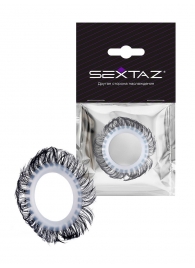 Эластичное эрекционное колечко с черными «ресничками» - Sextaz - в Димитровграде купить с доставкой