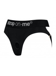 Черные трусики для насадок Heroine Lingerie Harness - size XL - Strap-on-me - купить с доставкой в Димитровграде