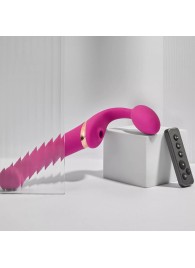 Ярко-розовый безремневой страпон Multi Orgasm Bendable Strap-On size XL с клиторальной стимуляцией - Strap-on-me - купить с доставкой в Димитровграде