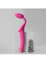 Ярко-розовый безремневой страпон Strap-on-me Vibrating Bendable Strap-On size XL - Strap-on-me - купить с доставкой в Димитровграде