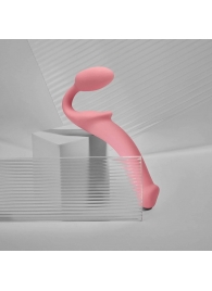 Розовый безремневой страпон Strap-on-me Semi-Realistic Bendable Strap-On size L - Strap-on-me - купить с доставкой в Димитровграде