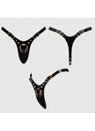 Черный пояс для фиксации насадок Strap-On-Me Leatherette Harness Fabulous - Strap-on-me - купить с доставкой в Димитровграде