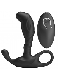 Черный изогнутый массажёр простаты с вибрацией и пультом ДУ - Baile - в Димитровграде купить с доставкой