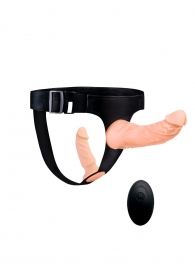 Женский страпон с 2 насадками, вибрацией и пультом ДУ - Erowoman-Eroman - купить с доставкой в Димитровграде