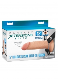Телесный пустотелый фаллопротез 5’’ Hollow Silicone Strap-On - 14 см. - Pipedream - купить с доставкой в Димитровграде