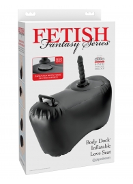 Черное надувное кресло с платформой для фиксации дилдо Body Dock Inflatable Love Seat - Pipedream - купить с доставкой в Димитровграде