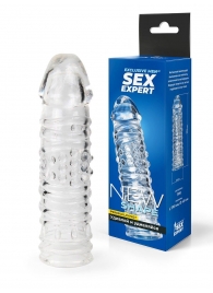 Прозрачная закрытая насадка на пенис - 17 см. - Sex Expert - в Димитровграде купить с доставкой