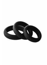 Набор из 3 черных эрекционных колец Smooth Silicone Cockring Pack - Dream Toys - в Димитровграде купить с доставкой