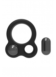Черное эрекционное кольцо с утяжелителями Cockring Dual Weight - Dream Toys - в Димитровграде купить с доставкой