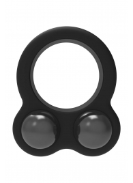 Черное эрекционное кольцо с утяжелителями Cockring Dual Weight - Dream Toys - в Димитровграде купить с доставкой