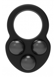 Черное эрекционное кольцо с утяжелителями - Dream Toys - в Димитровграде купить с доставкой