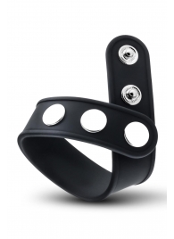 Черное эрекционное кольцо на кнопках - Blush Novelties - в Димитровграде купить с доставкой