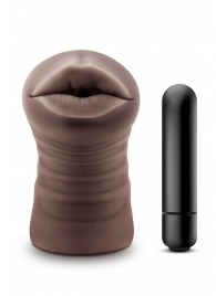 Коричневый мастурбатор-ротик Krystal Vibrating Masturbator - Blush Novelties - в Димитровграде купить с доставкой
