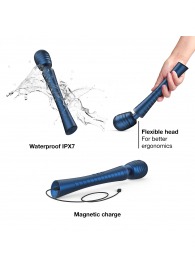 Синий вибромассажёр с насадками Man.wand Edgy - Manwan - в Димитровграде купить с доставкой