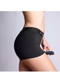 Черные трусики-боксеры для фиксации насадок Strap-on-me Harness Lingerie Allure - size S - Strap-on-me - купить с доставкой в Димитровграде